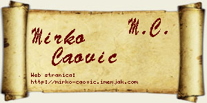 Mirko Čaović vizit kartica